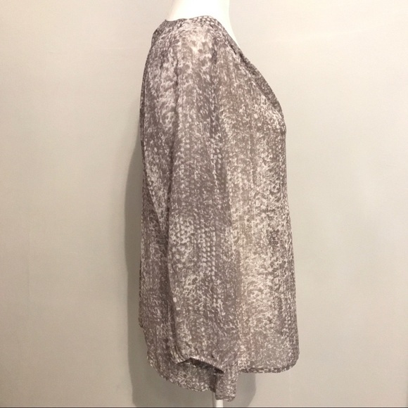 ZOA New York Snakeskin Print Blouse Gray XS Sheer - Picture 2 of 7